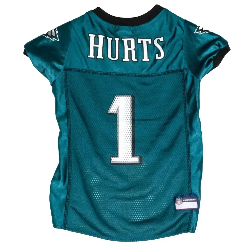 Pets First NFLPA Jalen Hurts Green Jersey for Dogs & Cats Size Large